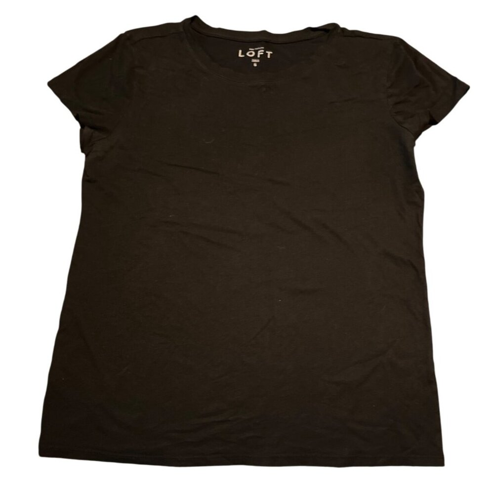 Ann‎ Taylor Loft Black T-Shirt S Cotton & Modal SOFT EUC